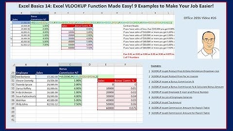 Excel Basics 14: Excel VLOOKUP Function Made Easy! 9 Examples to Make Your Job Easier!