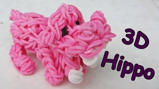 Rainbow Loom 3D Hippo Charm - how to make with loom bands