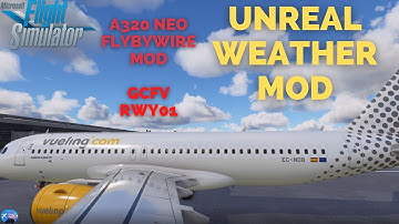 Vueling A320 NEO landing GCFV| FLIGHT SIMULATOR 2020| FT. UNREAL WEATHER MOD