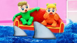 Baby Shark, Don&#39;t Bite! The Floor is Water !!  WOA Luka Nursery Rhymes &amp; Kids Songs