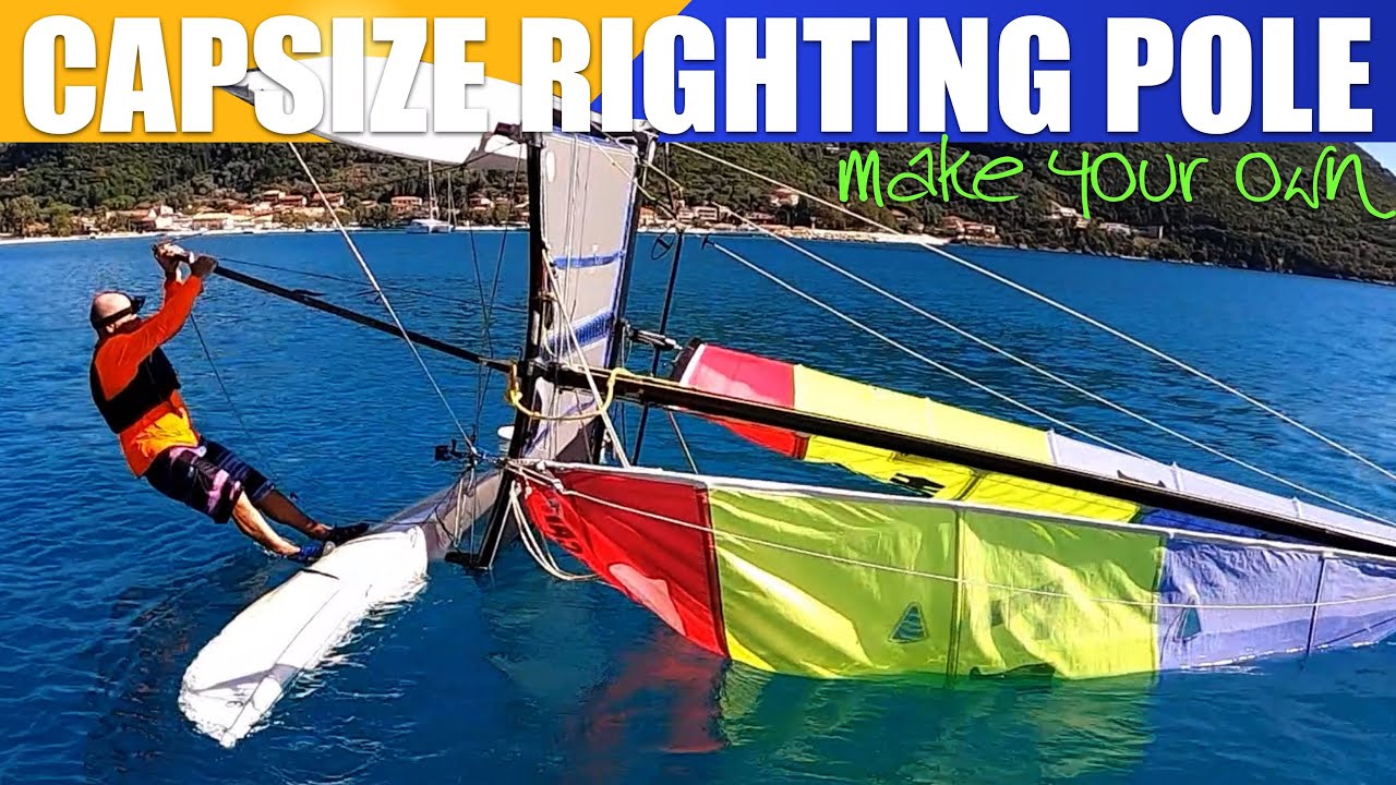 righting a capsized catamaran