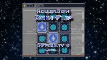Playing RollerCoin Coin Flip Game (Difficulty2 Level1)