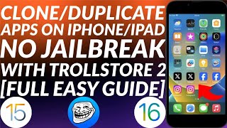 How to clone/duplicate apps on iPhone/iPad without Jailbreak | Trollstore 2 | Duplicate apps iOS