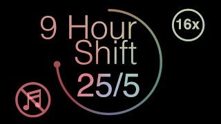 Work From Home Focus Timer - 9 Hour Shift - Pastel Dark Mode - No Music