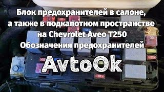 Блок предохранителей в салоне, а также в подкапотном пространстве на Chevrolet Aveo T250