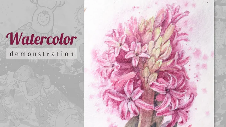 Watercolor Realistic Hyacinth. Demonstration.