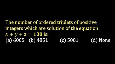 The number of ordered triplets of positive integers which are solution of the equation x+y+z=100 is: