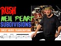 RUSH SUBDIVISIONS by Neil Peart (Drum Sheet music PDF)