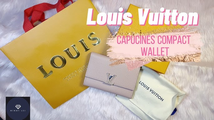 NEW LOUIS VUITTON COMPACT CAPUCINES HALF FLOWER LEATHER WALLET White  ref.311779 - Joli Closet