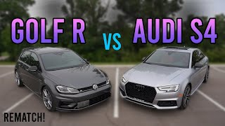 MK 7.5 VW Golf R vs. B9 Audi S4! *STAGE 1 REMATCH*