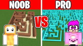Noob Vs Pro: Giant Maze Build Challenge (Lankybox Minecraft)