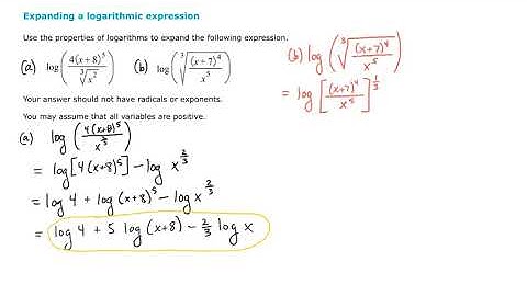 Expanding a Logarithmic Expression, Type 3
