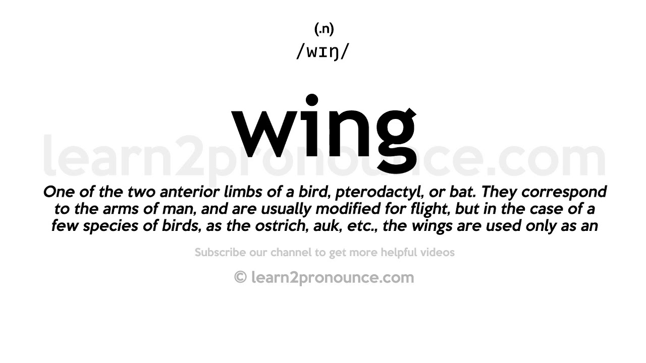 Pronunciation of Wing Definition of Wing YouTube