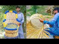 Phenomenal technique of a handicraft artist of making durable hand woven bamboostickschair
