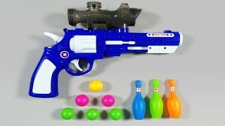 Box of Toys with Avengers Superhero Captain America Toy Gun - Toy Ball Bullets with Learn Colors