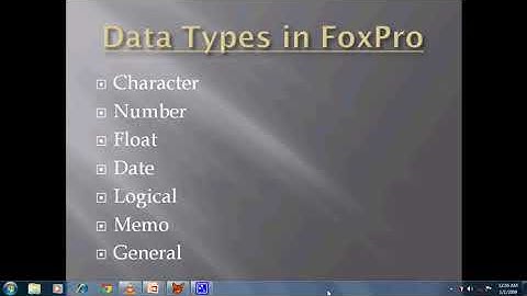 04 Foxpro Tutorial Series  4  Data Types In FoxPro