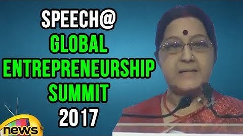 Sushma Swaraj Speech at Global Entrepreneurship Summit 2017 | #GES2017 | Mango News