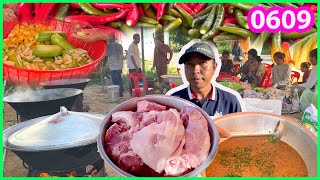 0609 - សកម្មភាពចុងភៅធ្វើម្ហូប  សម្លរម្ជូរយួន ឆាក្តៅ បុកទឹកគ្រឿង ប្រហុកខ្មែរ ឆ្ងាញ់ណាស់