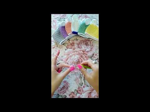 Как да си изплетете шапка с ушички за бебе от 0 до 3месеца / How to crochet hat for baby f