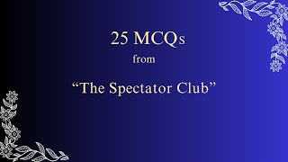 MCQ I The Spectator Club | UG TRB English Unit 2
