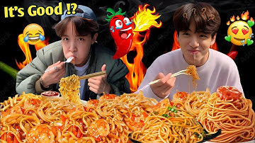 BTS Eating Spicy Ramyeon (Feat. Korean Foods)