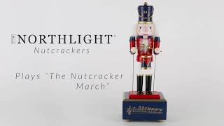 Red and Navy Nutcracker Drummer Animated, Musical Christmas Figure | Northlight F97115 | Northlight