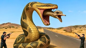 Heroic Rescue Team Saves Mother and Baby Ostrich From Horrifying Attack of Giant Snake