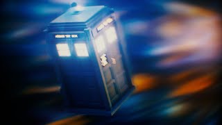 The TARDIS flying through the Time Vortex (CGI)