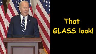 That GLASS look!. Joe Biden gaffe of the day.