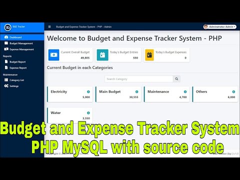 Budget and Expense Tracker System in PHP MySQL with source code