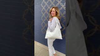 Winter White Fashionable Bags - Puffer Tote Bag