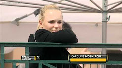 Caroline Wozniacki watching Rafael Nadal vs Richard Gasquet