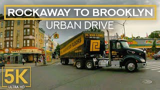 Driving in New York City in 5K - Far Rockaway to Brooklyn and Back (with Energetic Travel  Music)