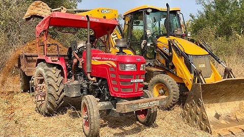 New Jcb 3dx Backhoe Machine Loading Murum In New Mahindra 415 DI Tractor | Jcb and Tractor Video