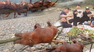 Lợn Nướng Cả Con, Ăn Mừng Nút Bạc - Lời Cảm Ơn Tới 100 Ngàn Trái Tim | Thành Triệu Vlog