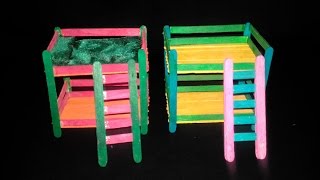 How To Make Popsicle Stick Bunk Bed || Popsicle Stick Crafts || Diy Bunk Beds For Kids (Toys) Materials Required For Making 