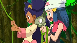 Iris And Dawn Swinging On Vine 😂 [Hindi] |Dawn Funny Moment In Hindi| ||Pokémon BW Season 15||