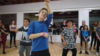 Connor dancing with Rhyan Hill, Isaiah Morgan, Blake Hendricks, and Freddy Pomee at ALDCLA on 12/8