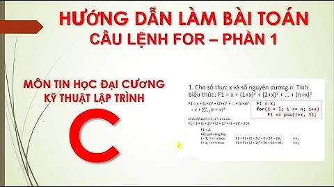 009 Học lập trình C Câu lệnh FOR P1