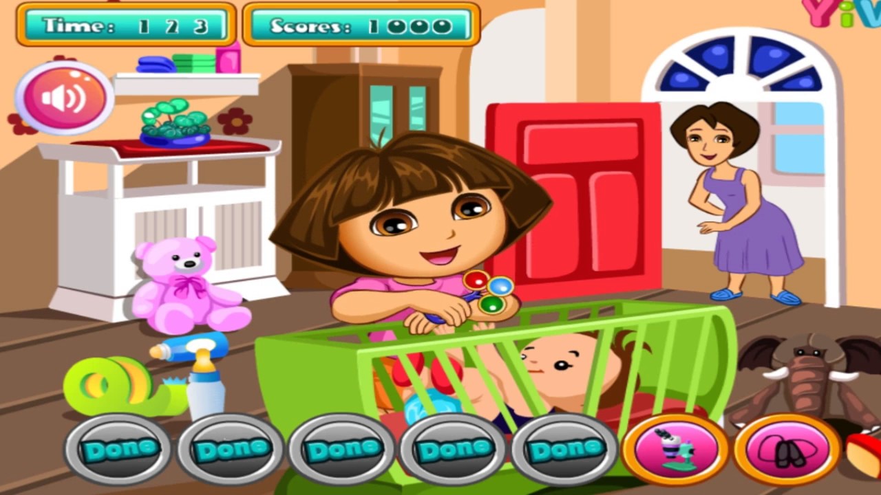 Dora Baby Caring Slacking— GAMES FOR KIDS. HD 1080p - YouTube
