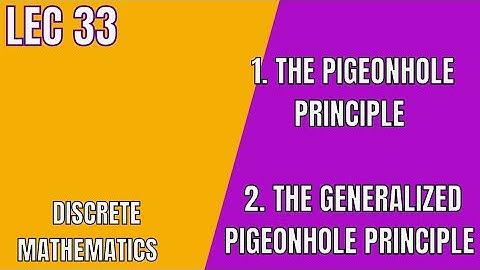 The Pigeonhole Principle| Lecture 33