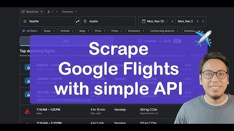 Scrape Google Flights with simple API