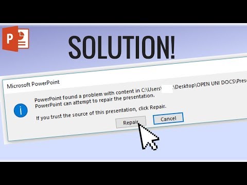 How to solve: PowerPoint found a problem with content in pptx.- Video Tutorial