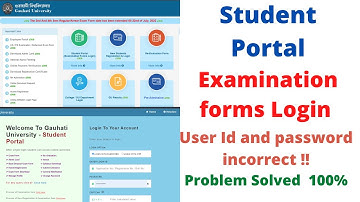 Examination forms Login | gu portal | User Id and password incorrect | student portal | Resat Id |