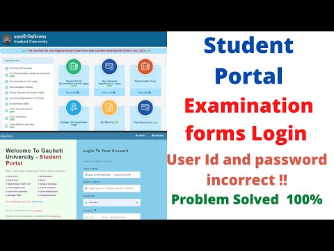 Examination forms Login | gu portal | User Id and password incorrect | student portal | Resat Id |