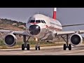 Austrian RETRO Airbus A320 - Insane Close Takeoff from Skiathos (Jetblast) JSI Plane Spotting
