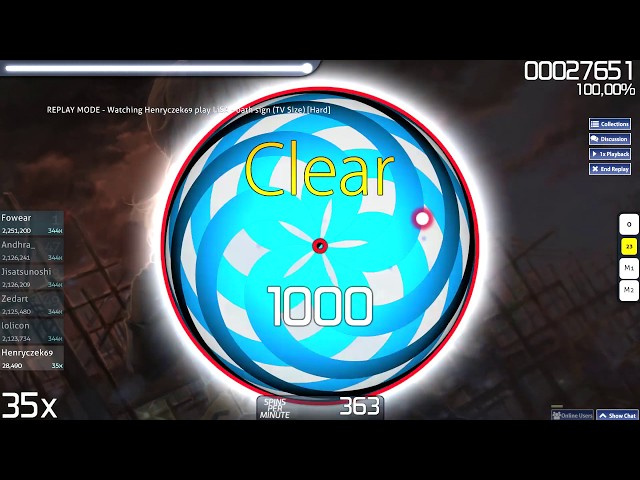 osu! LiSA - oath sign (TV Size) (Mocaotic) ~ Henryczek69 [Hard] [S] class=