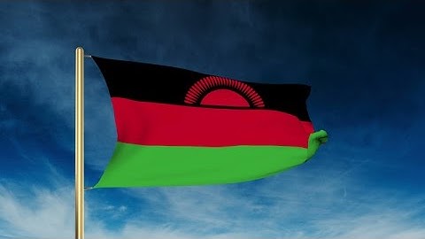 Malawi Flag Slider Style. Waving In The Wind With Cloud Background Animation Stock Animation