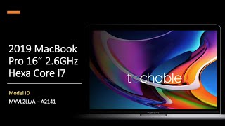 2019 Apple MacBook Pro 16-Inch 2.6GHz MVVL2LL/A A2141