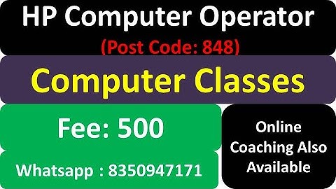 HP Computer operator Post Code 848 Computer Courese | HPSSB Computer Operator | Countryside HP Exam